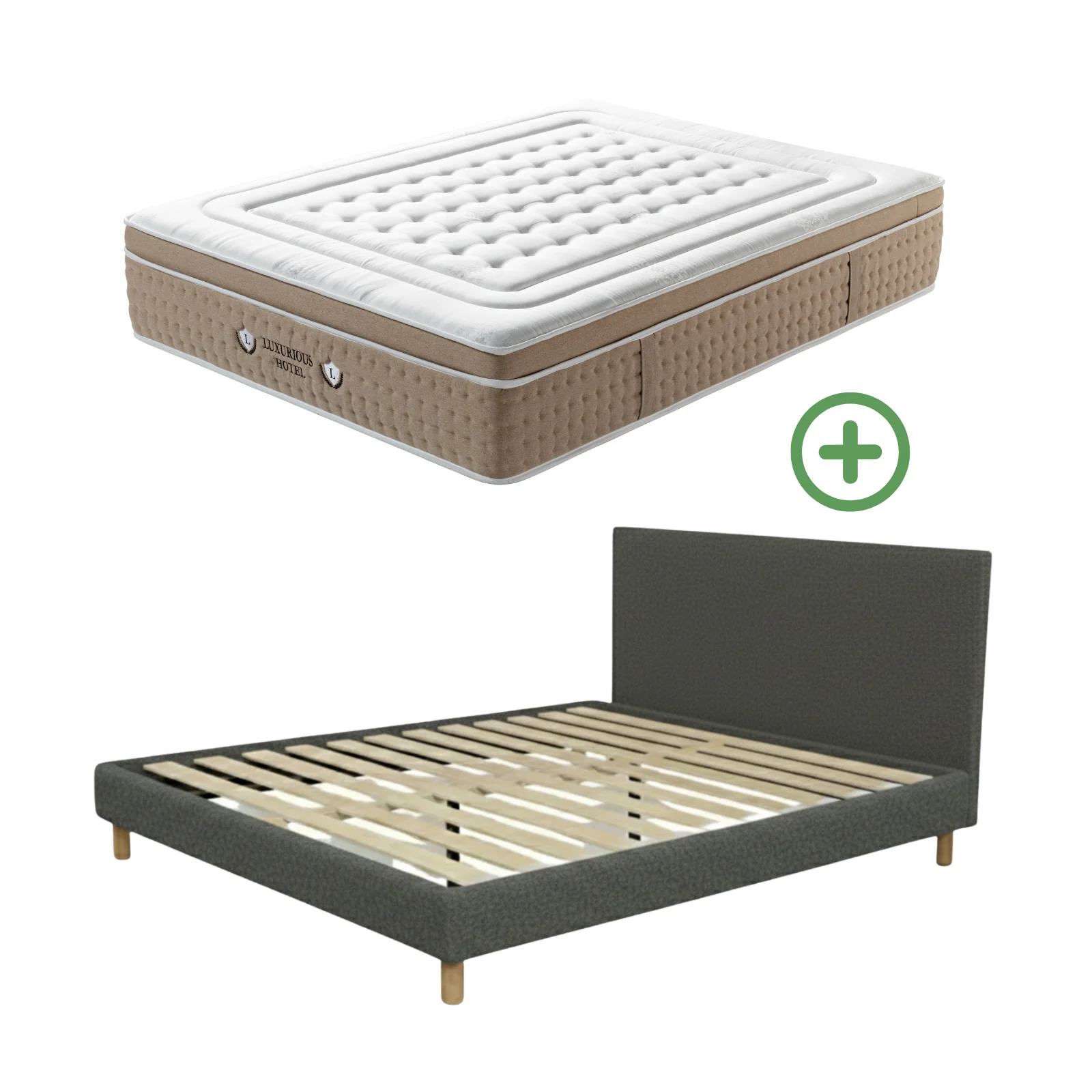 Ensemble avec lit fixe et matelas d'hôtel - Collection Bouclette - Image 10