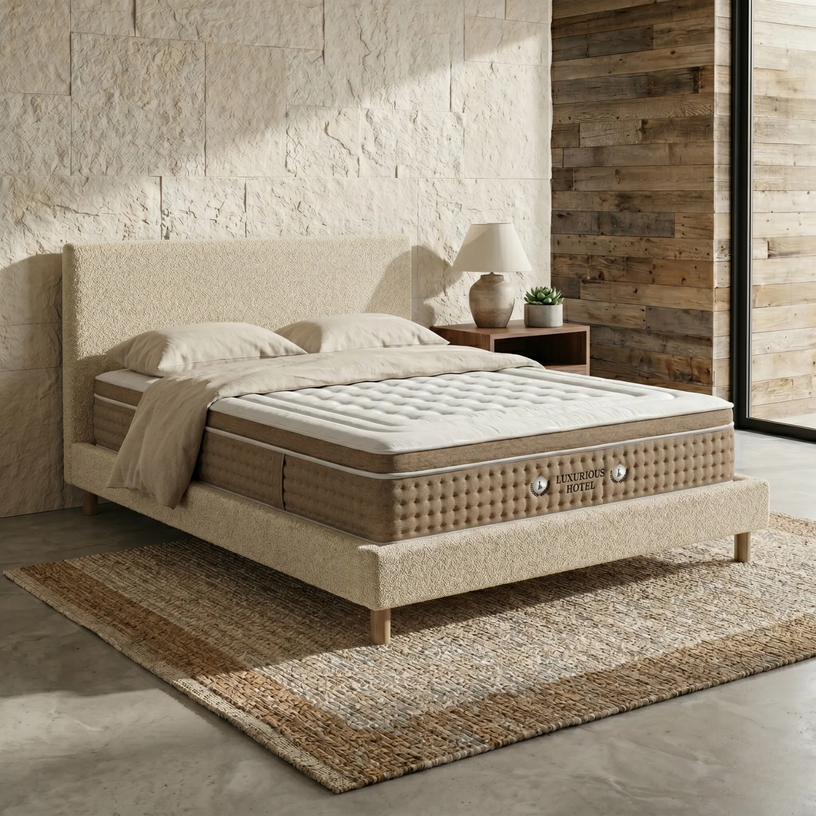 Ensemble avec lit fixe et matelas d'hôtel - Collection Bouclette - Image 3