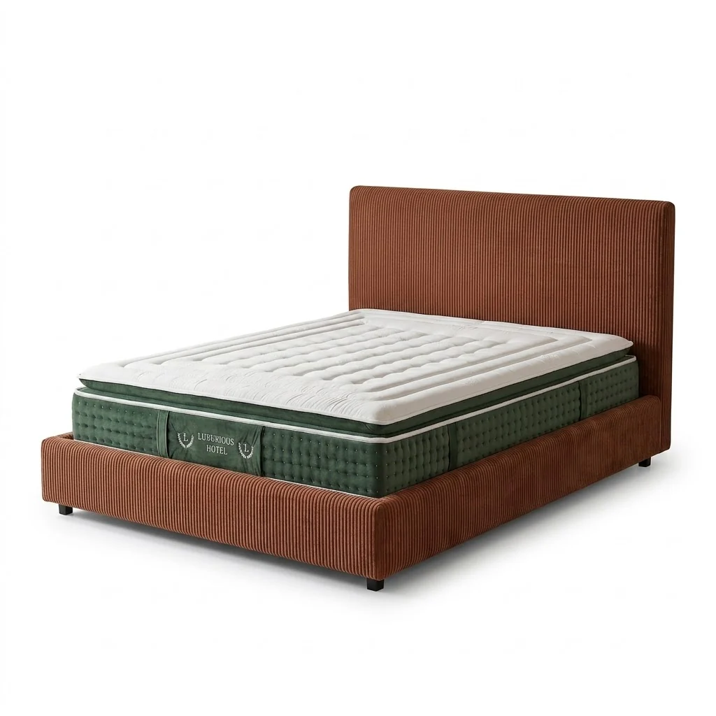 Ensemble literie complet avec lit coffre et matelas d'hôtel - Collection Velours côtelé - Image 20