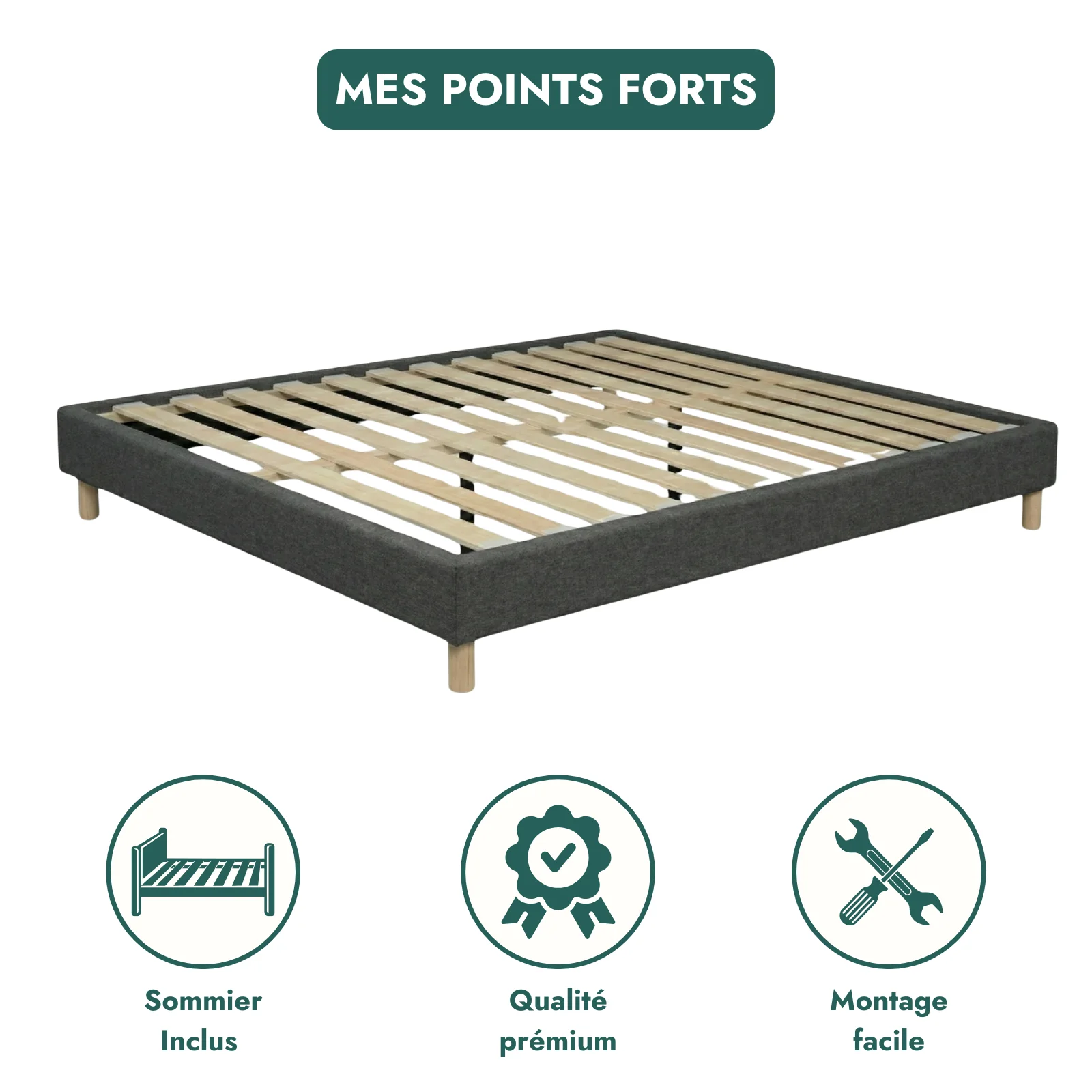 Ensemble lit fixe et matelas confort Cosmos - Collection Tissu - Image 8