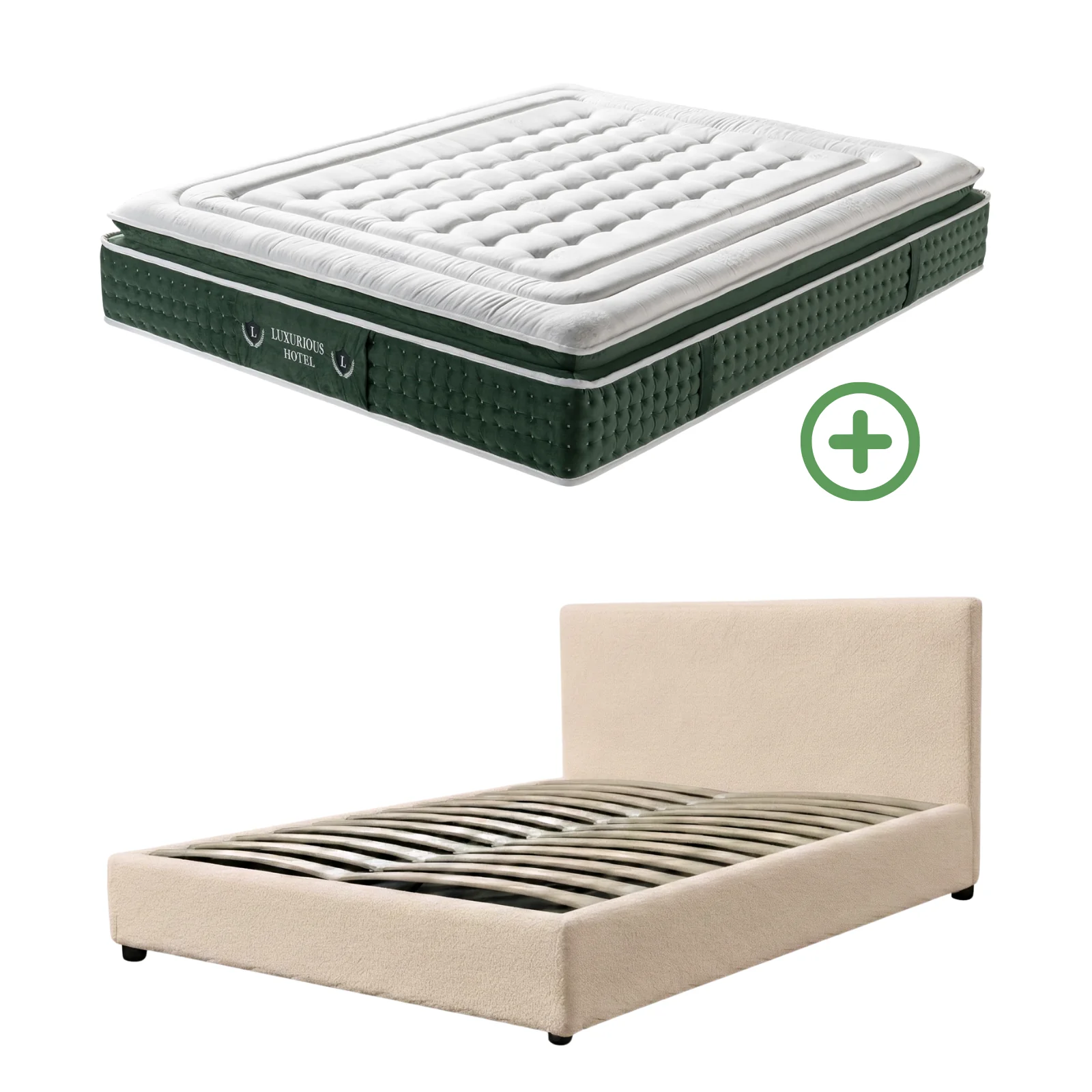 Ensemble literie complet avec lit coffre et matelas d'hôtel - Collection Bouclette - Image 11