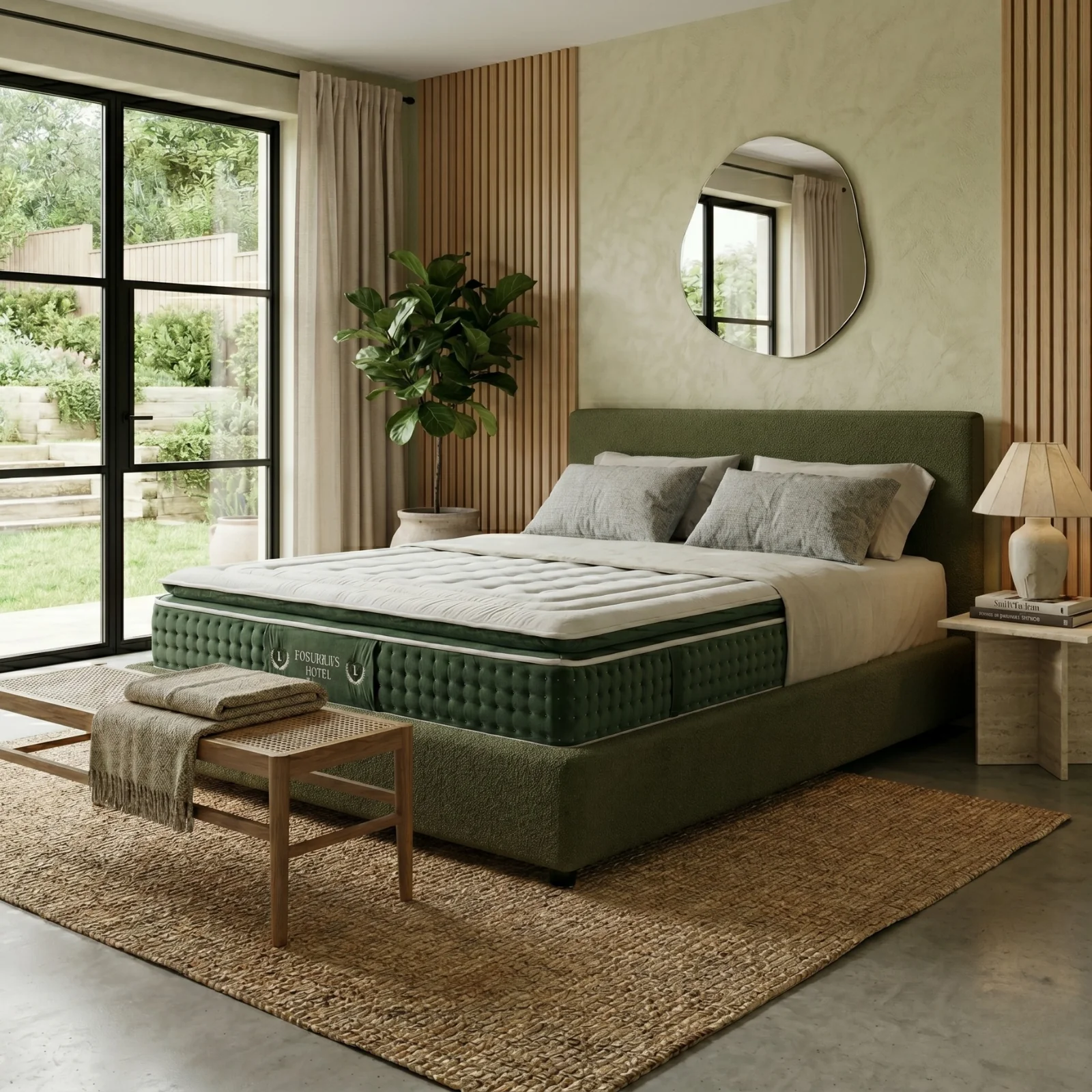Ensemble literie complet avec lit coffre et matelas d'hôtel - Collection Bouclette - Image 4