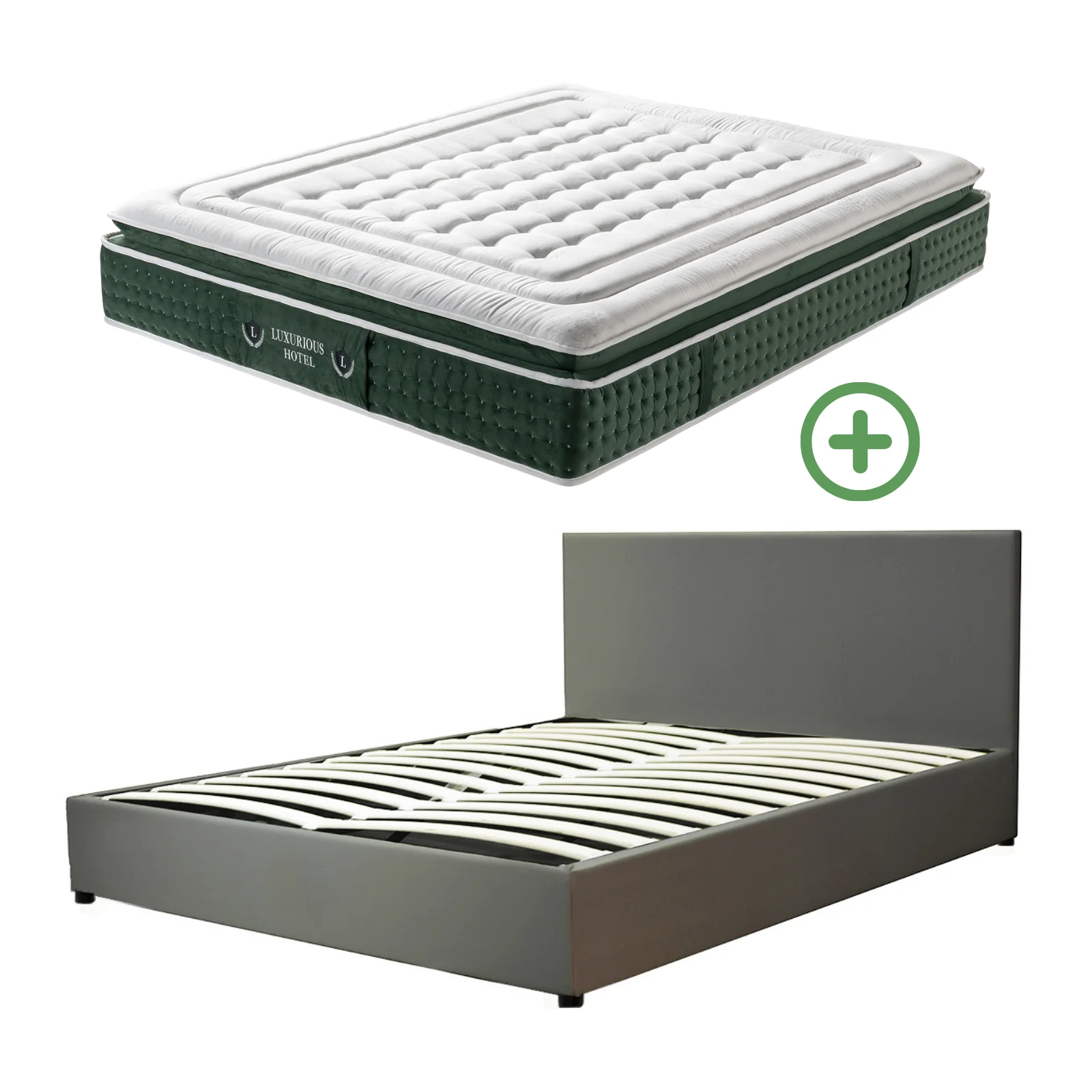 Ensemble literie complet avec lit coffre et matelas d'hôtel - Collection Simili cuir - Image 10