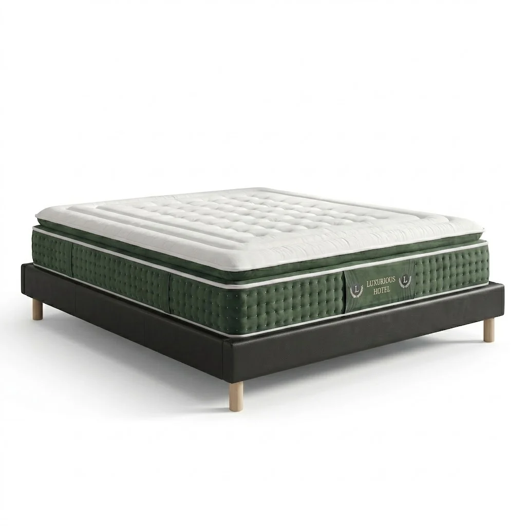 Ensemble literie complet avec lit et matelas d'hôtel - Collection Simili cuir - Image 13