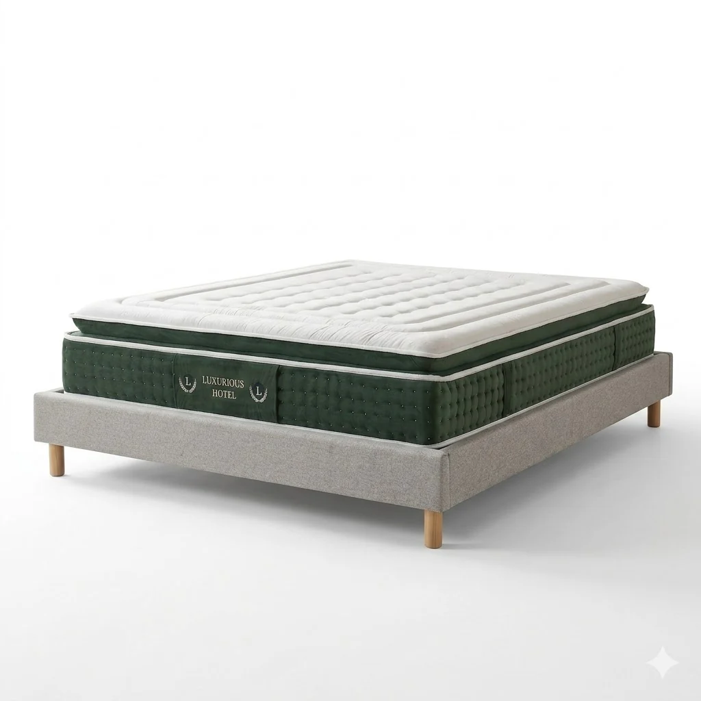 Ensemble literie complet avec lit et matelas d'hôtel - Collection Tissu - Image 11