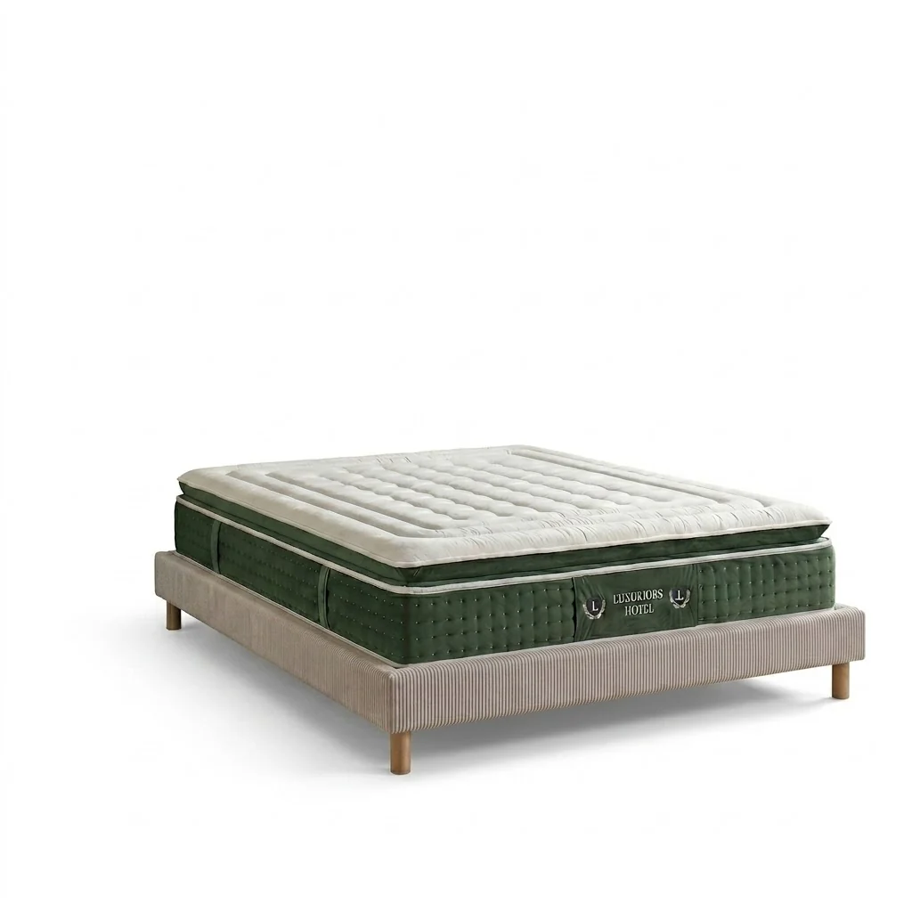 Ensemble literie complet avec lit et matelas d'hôtel - Collection Velours côtelé - Image 19