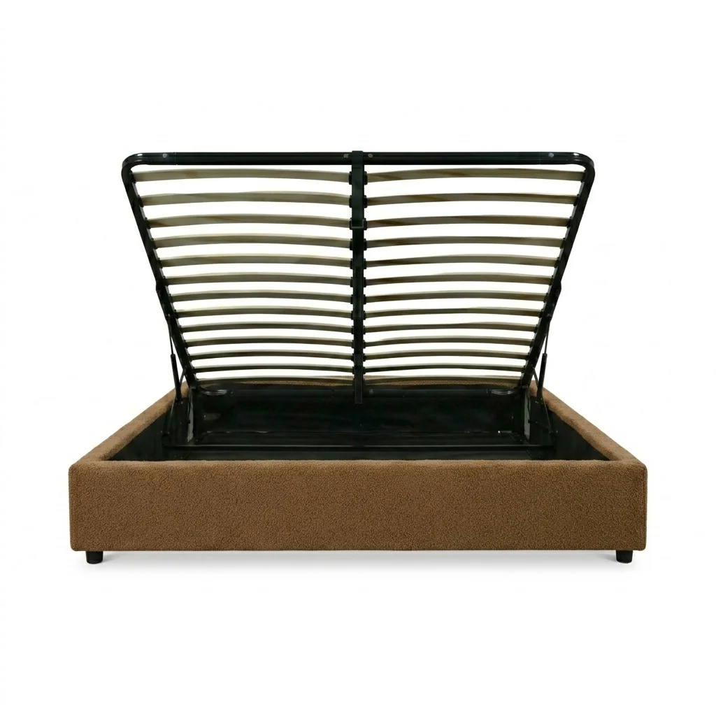 Lit coffre bouclette, lattes flexibles, grand espace de stockage - Collection Vegas - Image 21