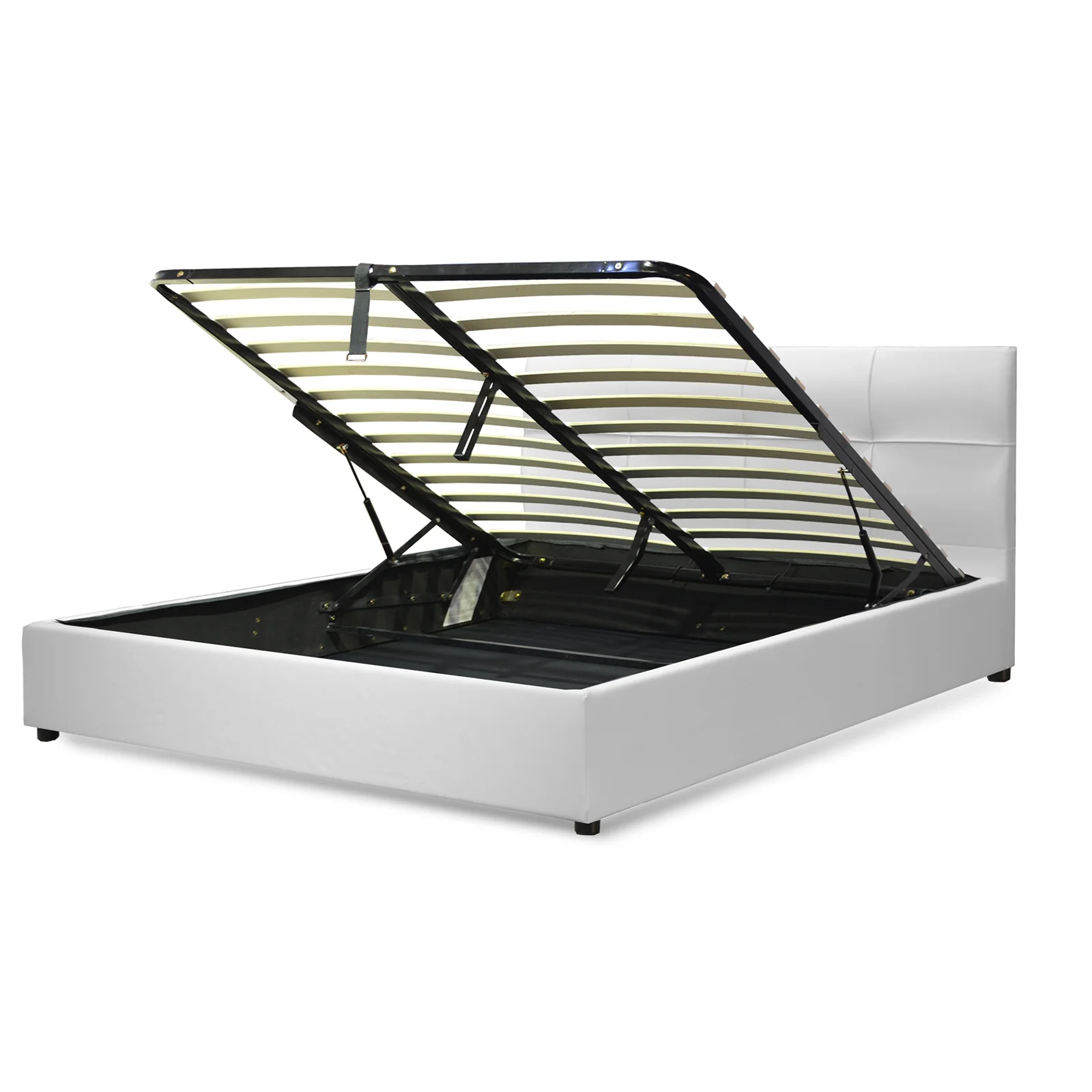 Lit grand coffre avec tête de lit capitonnée en simili cuir - Collection VariLuxe - Image 15