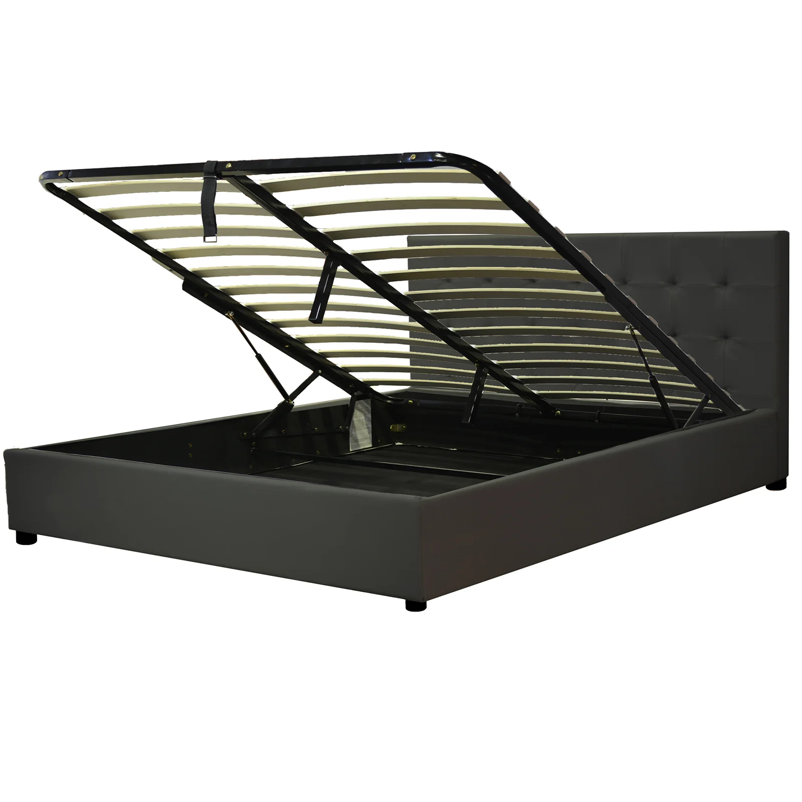 Lit grand coffre avec tête de lit capitonnée en simili cuir - Collection VariLuxe - Image 45