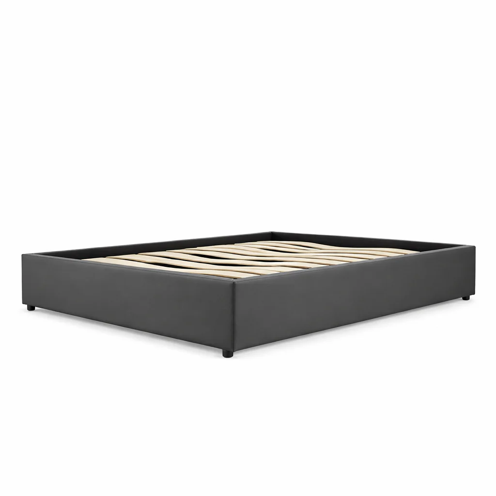 Lit coffre simili cuir, lattes flexibles, grand espace de stockage - Collection Vegas - Image 8