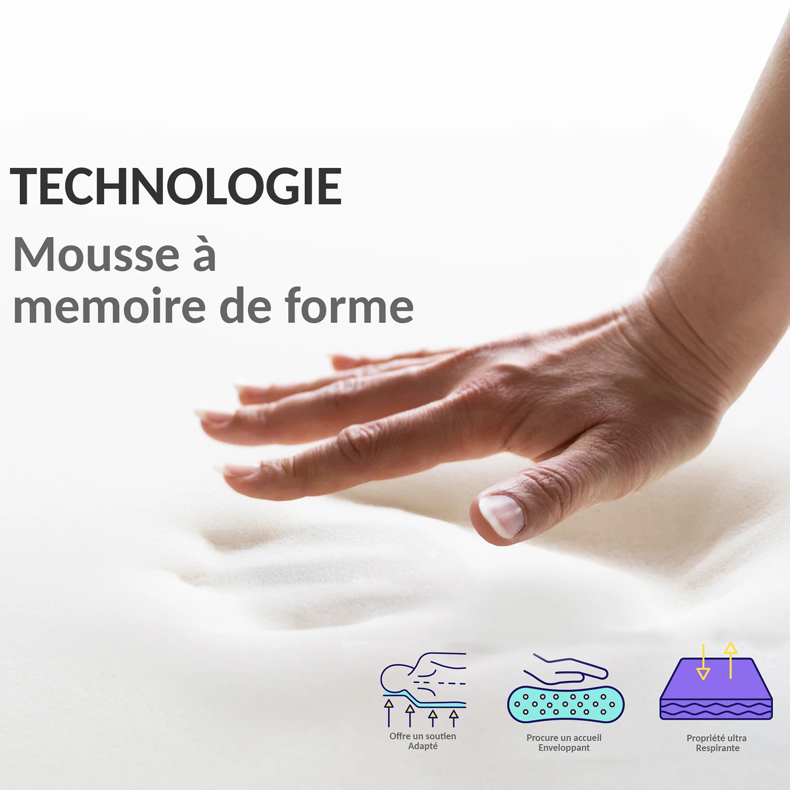 Matelas ressorts ensachés, mémoire de forme - Collection Cosmos - Image 5