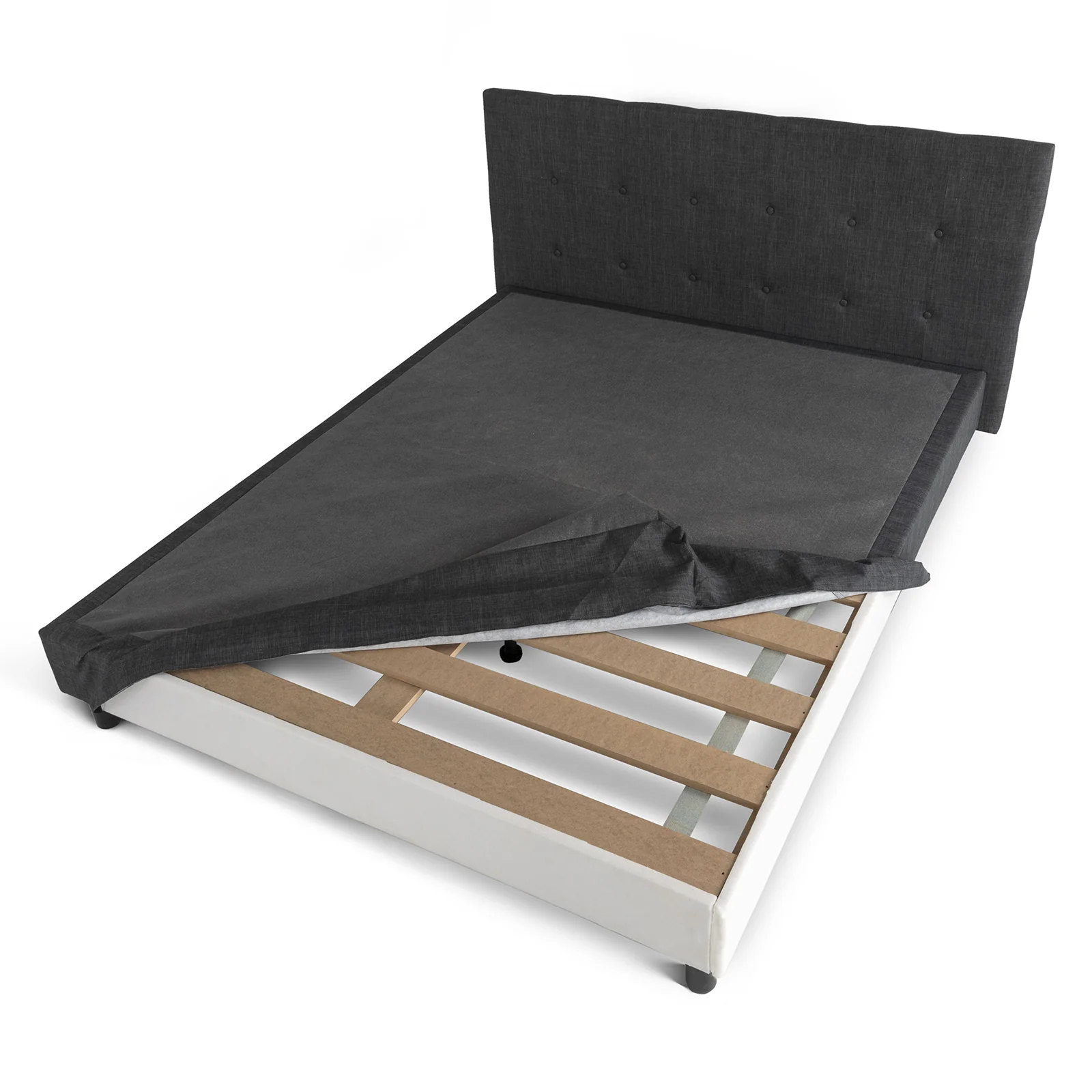 Lit capitonné moderne en tissu avec sommier - Collection Majestic - Image 12