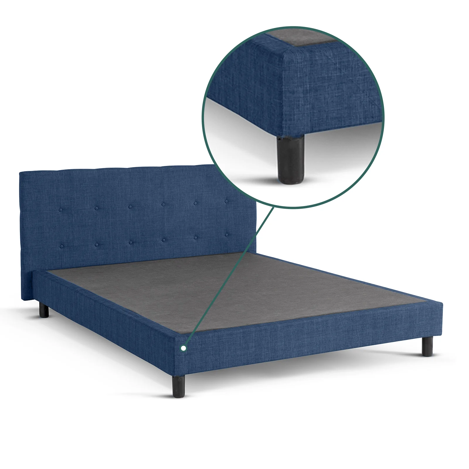 Lit capitonné moderne en tissu avec sommier - Collection Majestic - Image 8