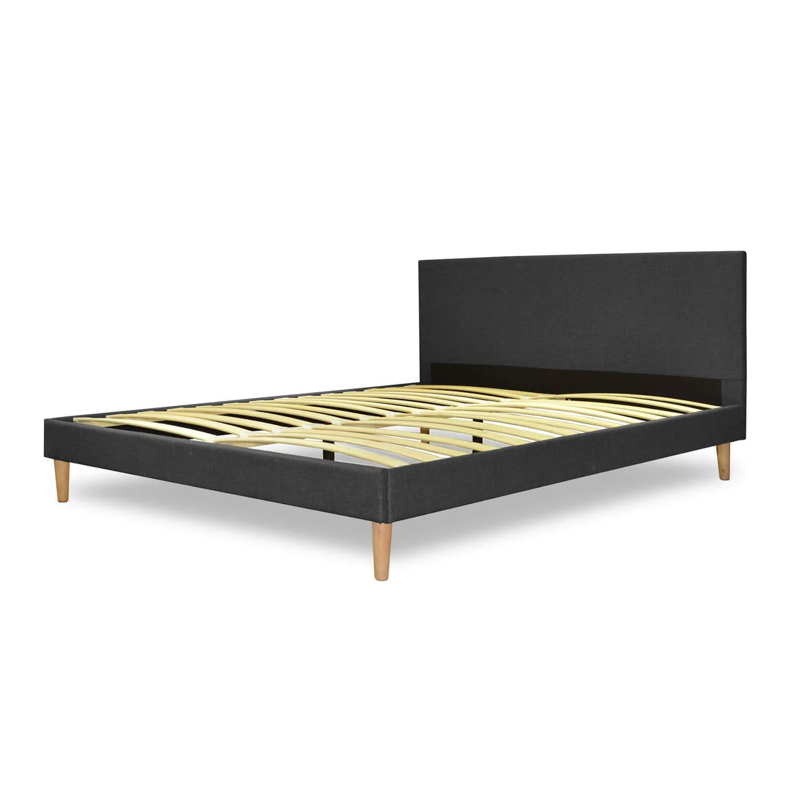 Lit scandinave en tissu : sommier à lattes en bois flexibles - Collection Marquis - Image 4