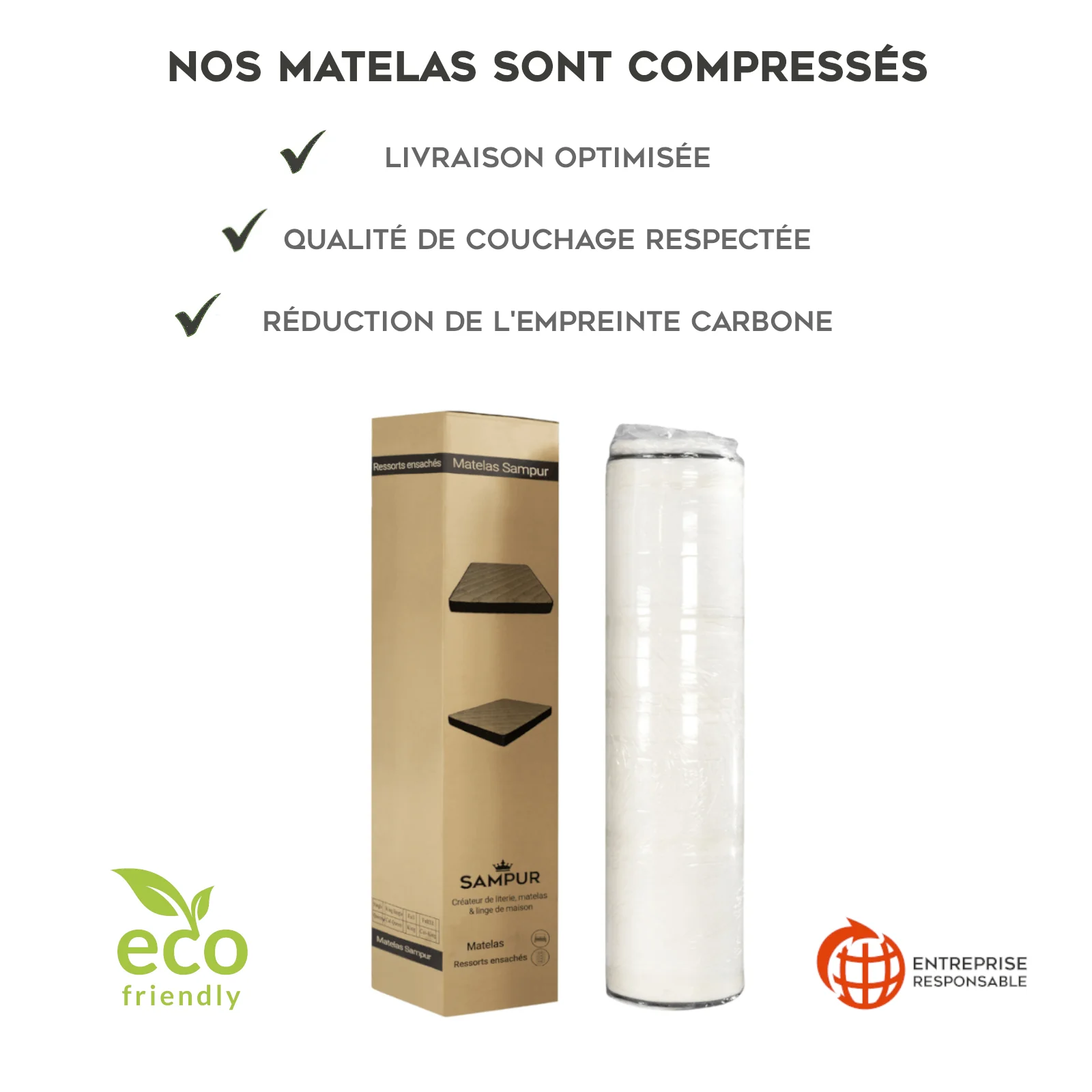 Matelas mémoire de forme, ressorts ensachés - Collection Céleste - Image 10