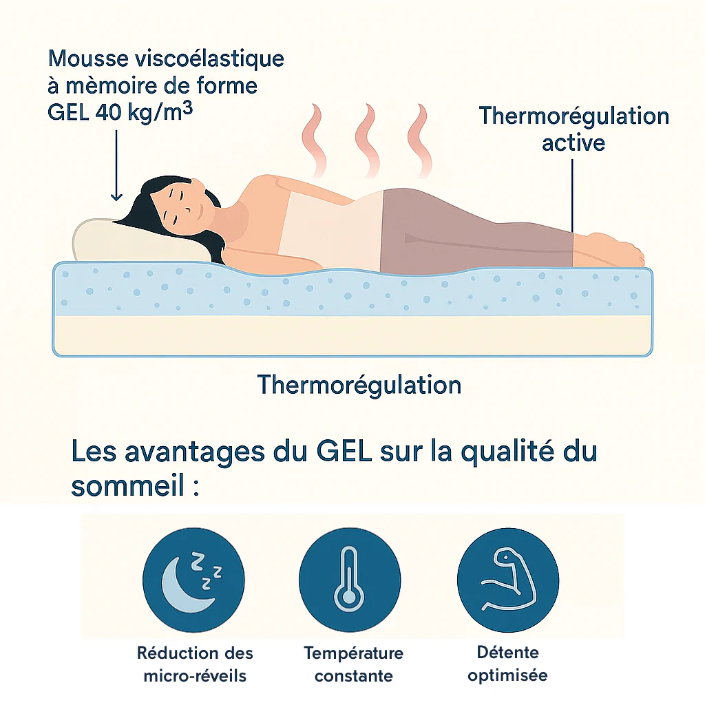 Matelas hybride mémoire de forme bambou et ressorts ensachés - Collection Naturelle - Image 8
