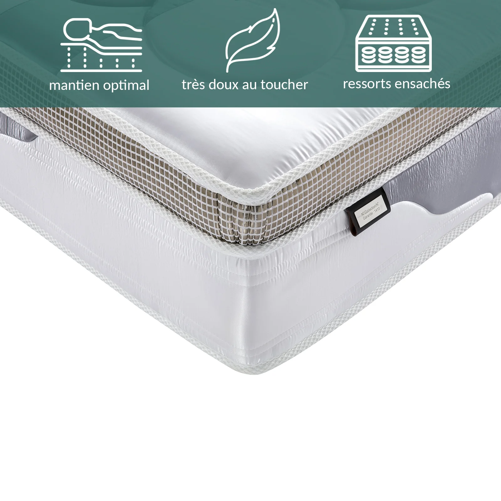 Matelas surmatelas latex intégré, série limitée - Collection Platinium - Image 6