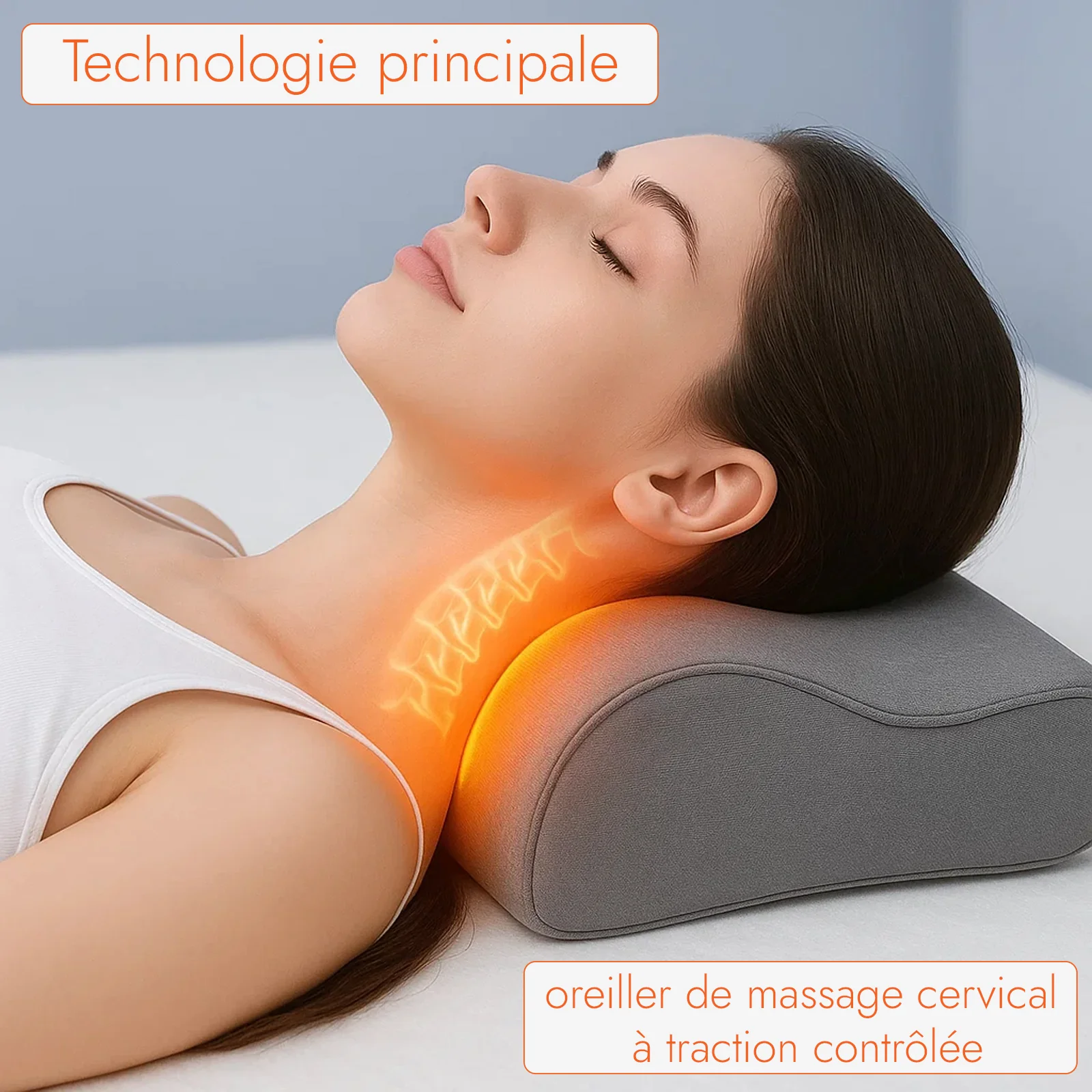 Dispositif révolutionnaire breveté avec centrale et calculateur intelligent automatique anti-ronflement, massage cervical et mémoire de forme - Collection Bien-Être - Image 5