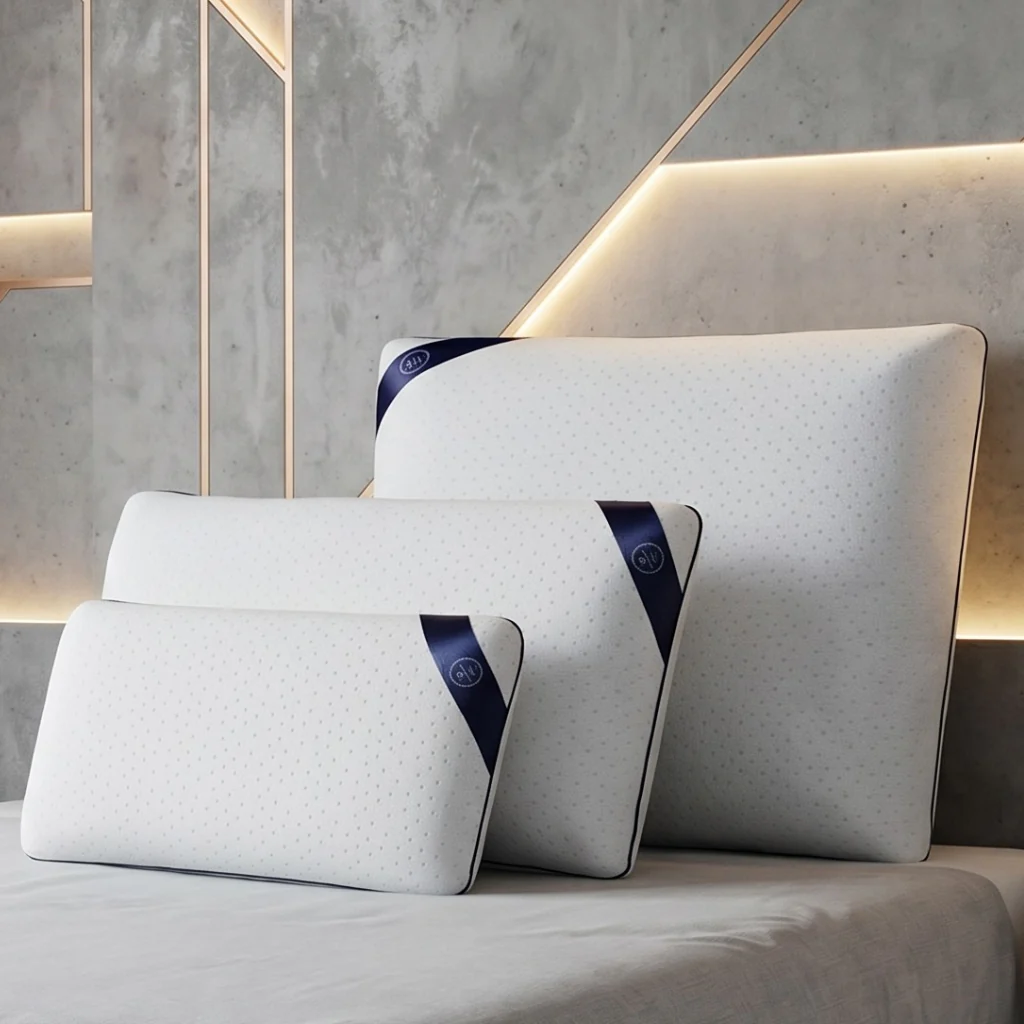 Oreiller mémoire de forme Fantasia bleu : Ergonomique et micro perforée - Image 2