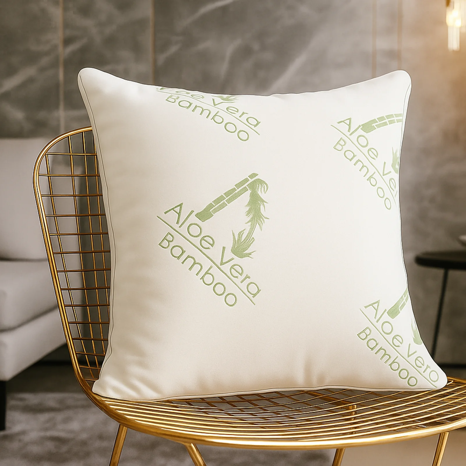 Oreiller aloe vera microfibre hypoallergénique, bambou - Collection Natura - Image 2