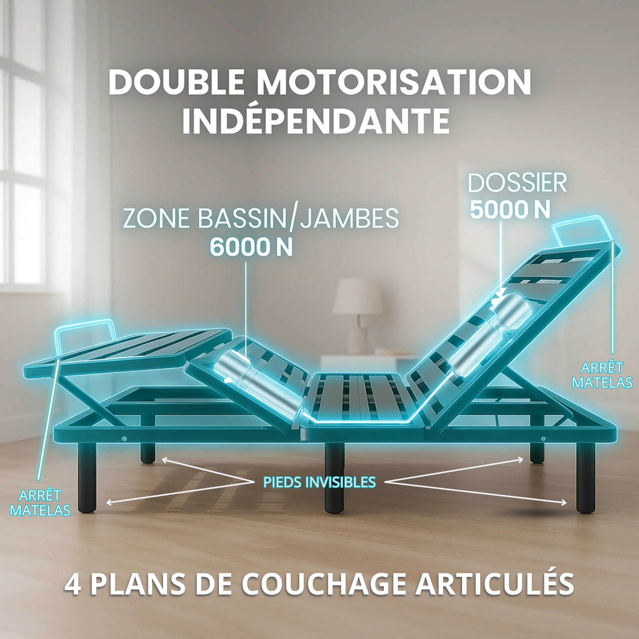 Sommier électrique orthopédique à lattes, encastrable - Collection Orthoflex - Image 3
