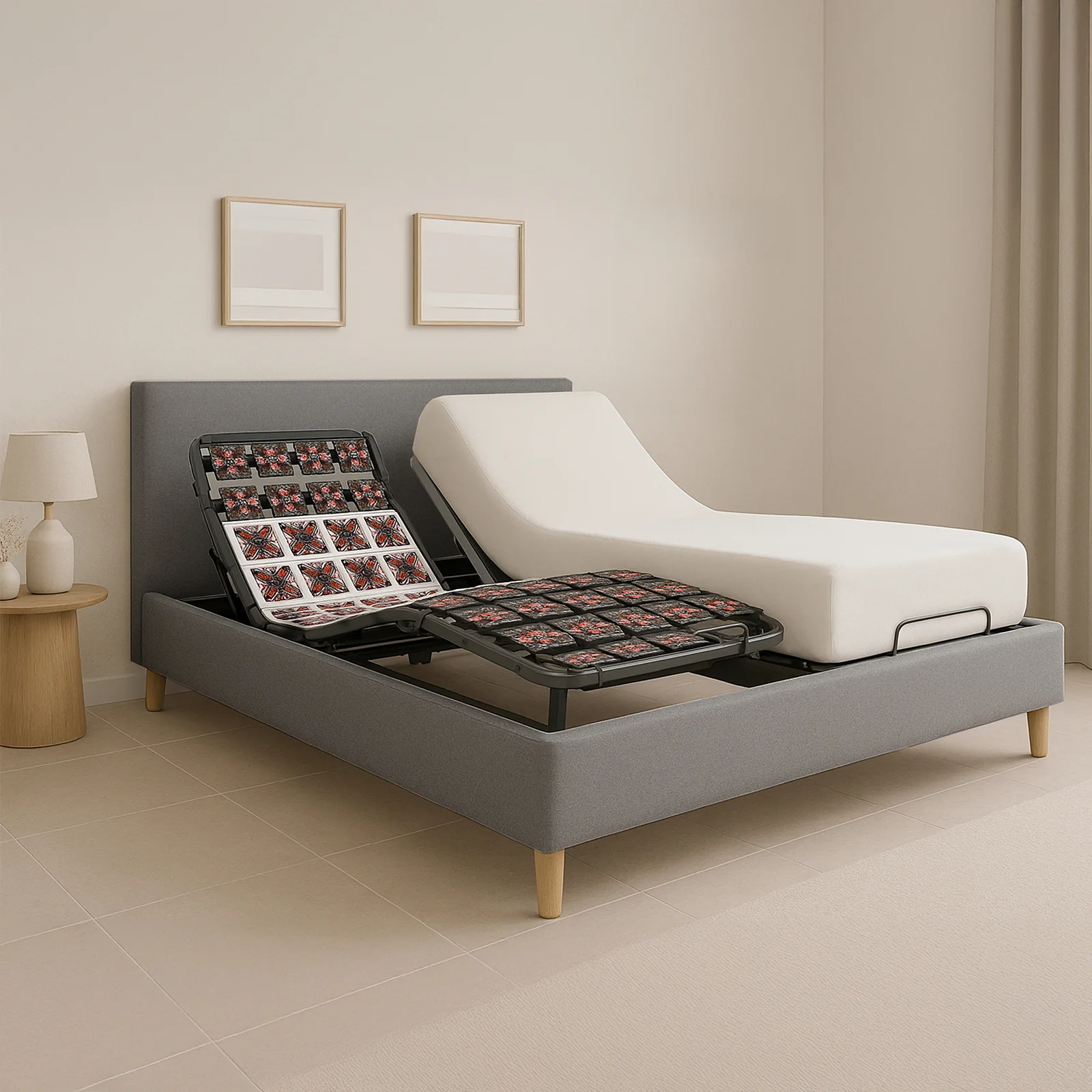 Tête de lit tissu, simili cuir, bouclette, velours côtelé - Accessoire compatible literie électrique - Image 7