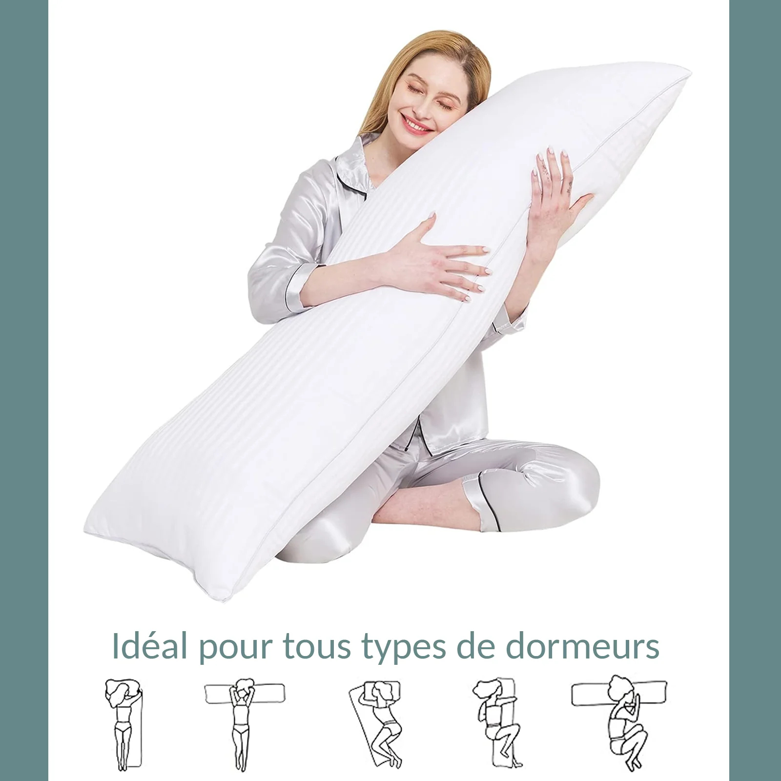 Traversin mémoire de forme, technologie Flex AIR®, déhoussable - Collection Mirage - Image 12